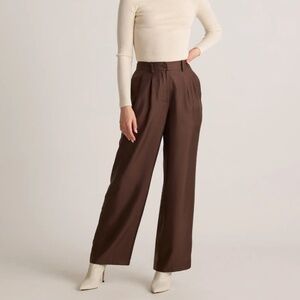 NWT Quince 100% Silk Twill Trouser Brown